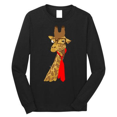 Where Would a Giraffe Wear a Tie? - Red Neck Tie Long Sleeve Shirt
