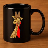 Where Would a Giraffe Wear a Tie? - Red Neck Tie 11oz C Handle Ceramic Mug