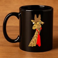 Where Would a Giraffe Wear a Tie? - Red Neck Tie 11oz C Handle Ceramic Mug