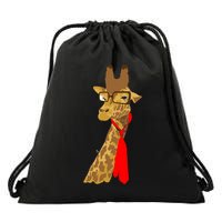 Where Would a Giraffe Wear a Tie? - Red Neck Tie Drawstring Bag