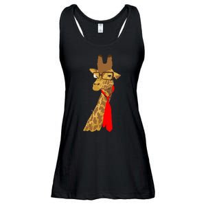 Where Would a Giraffe Wear a Tie? - Red Neck Tie Ladies Essential Flowy Tank