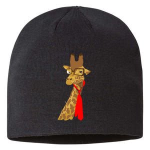 Where Would a Giraffe Wear a Tie? - Red Neck Tie Sustainable Beanie