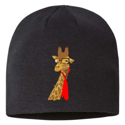 Where Would a Giraffe Wear a Tie? - Red Neck Tie Sustainable Beanie