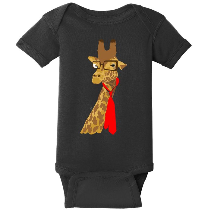 Where Would a Giraffe Wear a Tie? - Red Neck Tie Baby Bodysuit