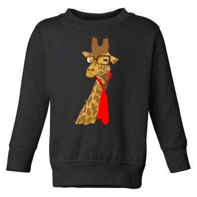 Where Would a Giraffe Wear a Tie? - Red Neck Tie Toddler Sweatshirt