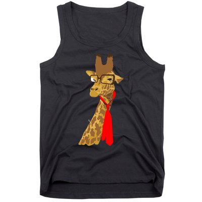 Where Would a Giraffe Wear a Tie? - Red Neck Tie Tank Top