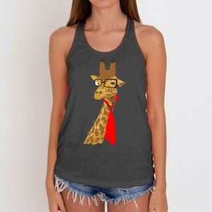 Where Would a Giraffe Wear a Tie? - Red Neck Tie Women's Knotted Racerback Tank