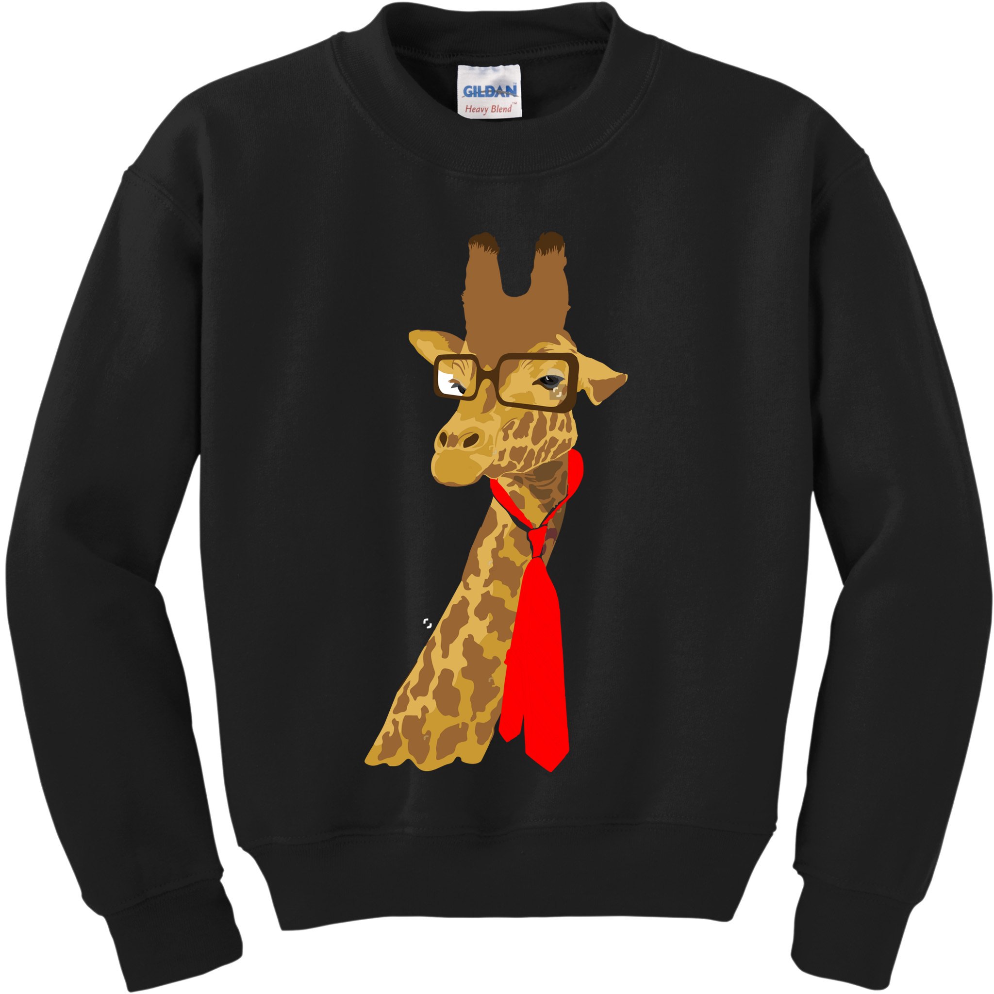 Where Would a Giraffe Wear a Tie? - Red Neck Tie Kids Sweatshirt