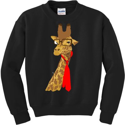 Where Would a Giraffe Wear a Tie? - Red Neck Tie Kids Sweatshirt