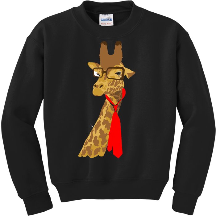 Where Would a Giraffe Wear a Tie? - Red Neck Tie Kids Sweatshirt