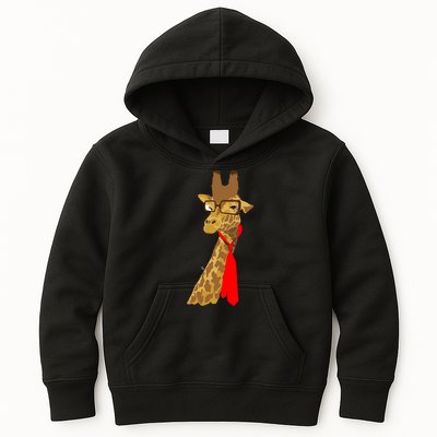 Where Would a Giraffe Wear a Tie? - Red Neck Tie Kids Hoodie