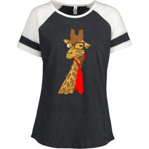 Where Would a Giraffe Wear a Tie? - Red Neck Tie Enza Ladies Jersey Colorblock Tee