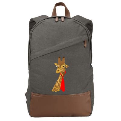 Where Would a Giraffe Wear a Tie? - Red Neck Tie Cotton Canvas Backpack