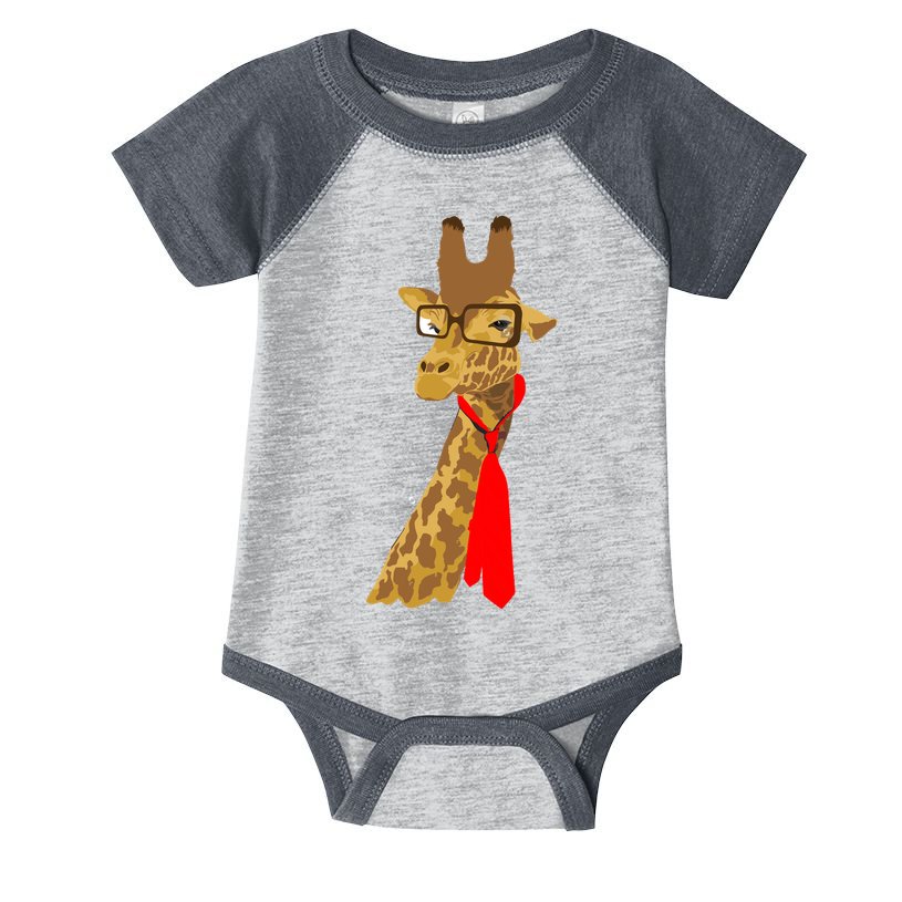 Where Would a Giraffe Wear a Tie? - Red Neck Tie Infant Baby Jersey Bodysuit