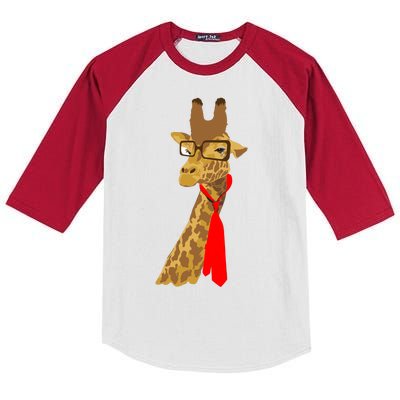 Where Would a Giraffe Wear a Tie? - Red Neck Tie Kids Colorblock Raglan Jersey