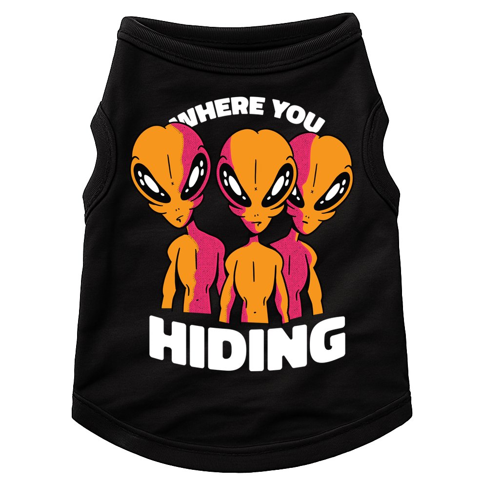 Where You Hiding Creepy Aliens Doggie Tank