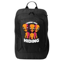 Where You Hiding Creepy Aliens City Backpack