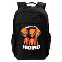 Where You Hiding Creepy Aliens Backpack