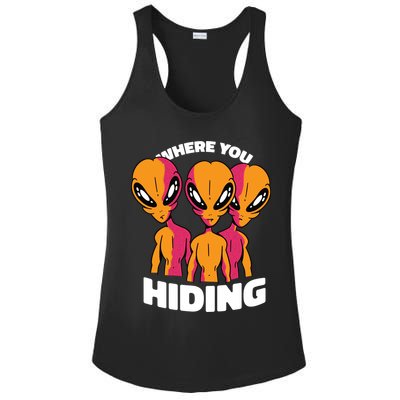 Where You Hiding Creepy Aliens Ladies PosiCharge Competitor Racerback Tank