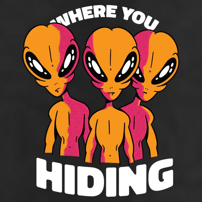 Where You Hiding Creepy Aliens Golf Towel