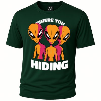 Where You Hiding Creepy Aliens Performance Shirt