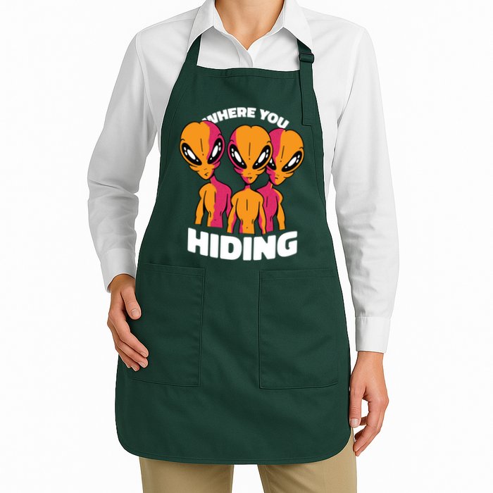 Where You Hiding Creepy Aliens Apron