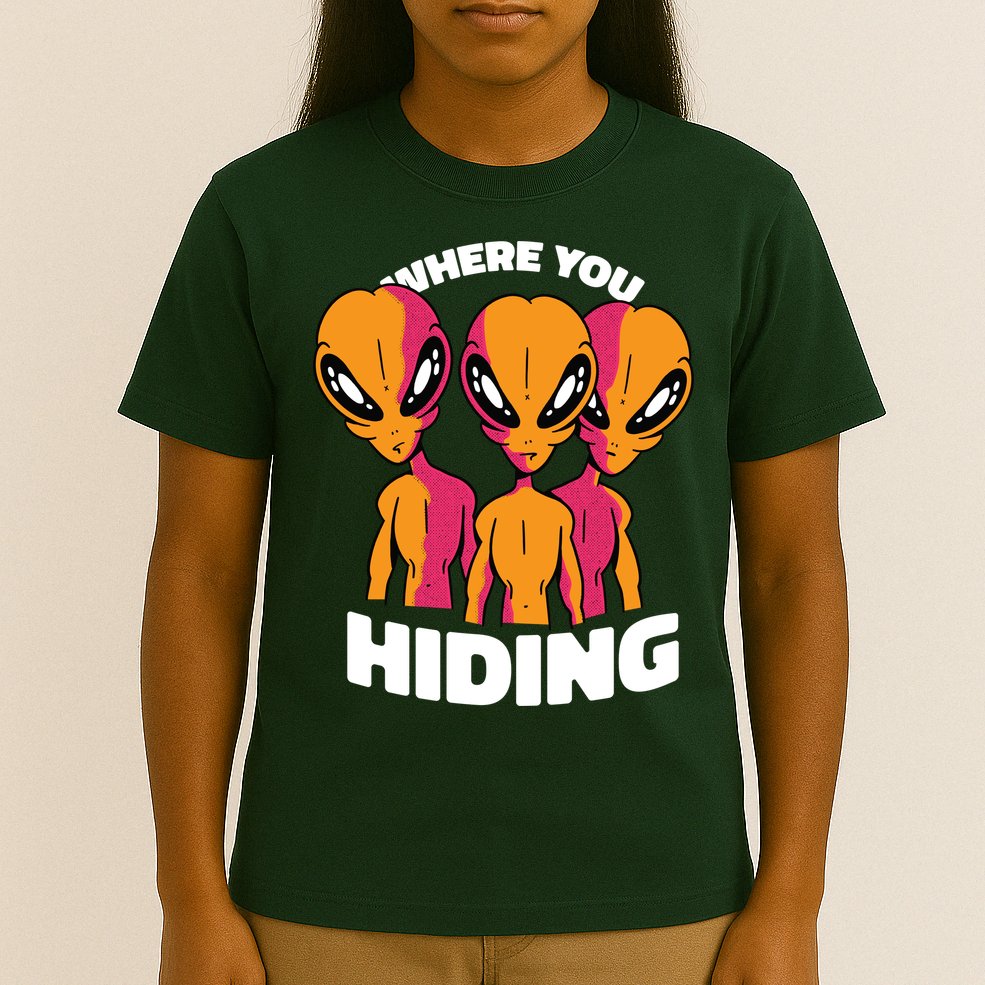 Where You Hiding Creepy Aliens T-Shirt