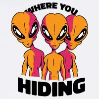 Where You Hiding Creepy Aliens Garment-Dyed Sweatshirt