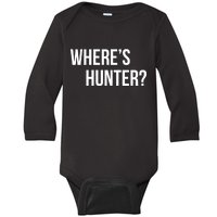 Where's Hunter President Trump Baby Long Sleeve Bodysuit