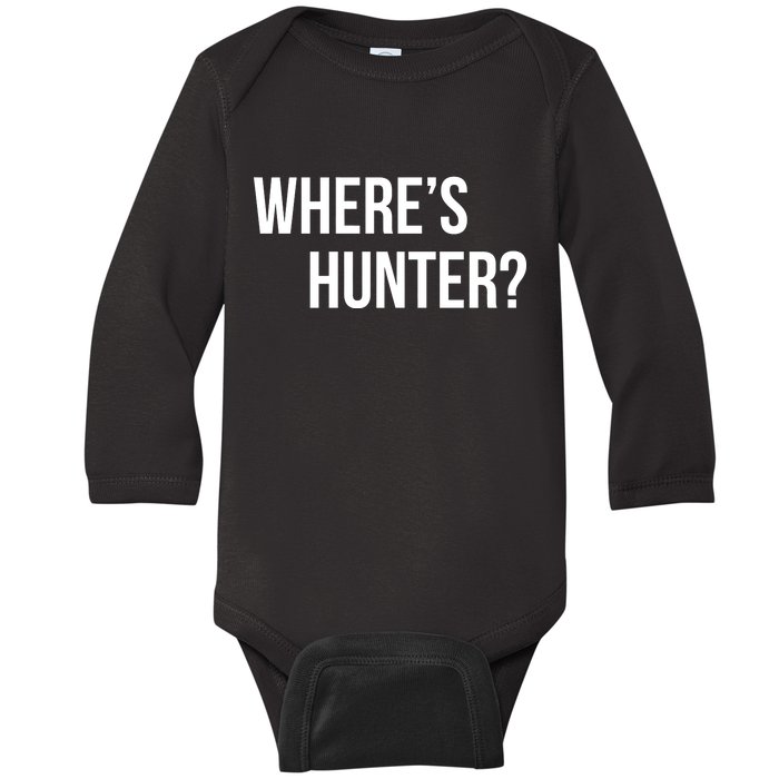 Where's Hunter President Trump Baby Long Sleeve Bodysuit