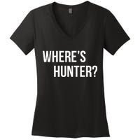 Where's Hunter President Trump Women's V-Neck T-Shirt