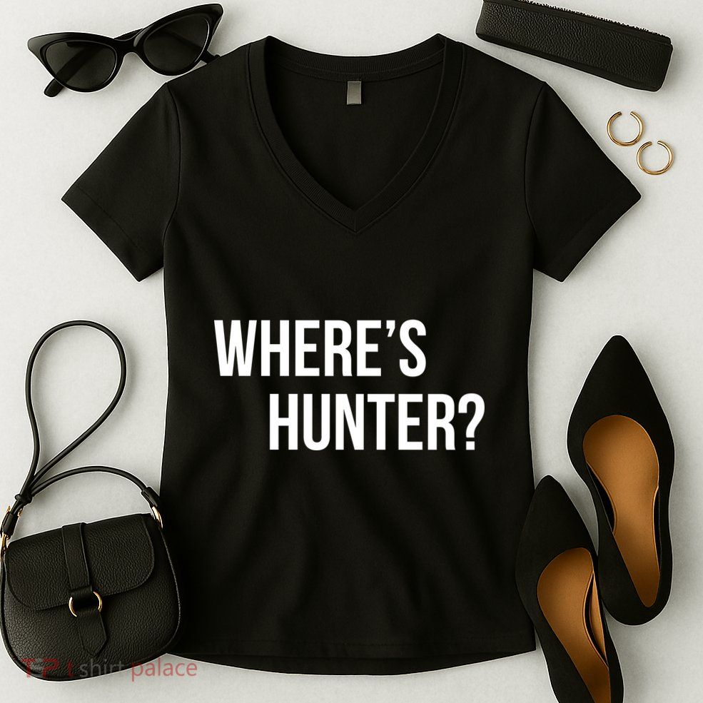 Where's Hunter President Trump Women's V-Neck T-Shirt