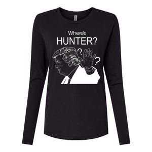 Where's Hunter Trump Rally Womens Cotton Relaxed Long Sleeve T-Shirt