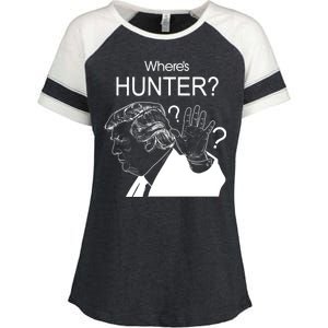 Where's Hunter Trump Rally Enza Ladies Jersey Colorblock Tee