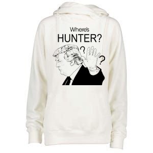 Where's Hunter Trump Rally Womens Funnel Neck Pullover Hood