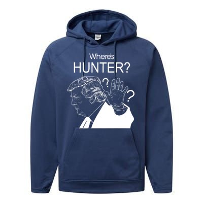 Where's Hunter Trump Rally Performance Fleece Hoodie