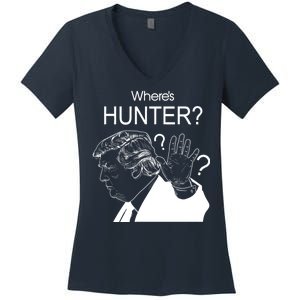 Where's Hunter Trump Rally Women's V-Neck T-Shirt