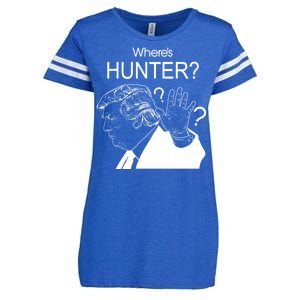 Where's Hunter Trump Rally Enza Ladies Jersey Football T-Shirt