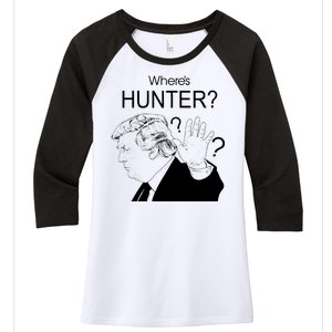 Where's Hunter Trump Rally Women's Tri-Blend 3/4-Sleeve Raglan Shirt