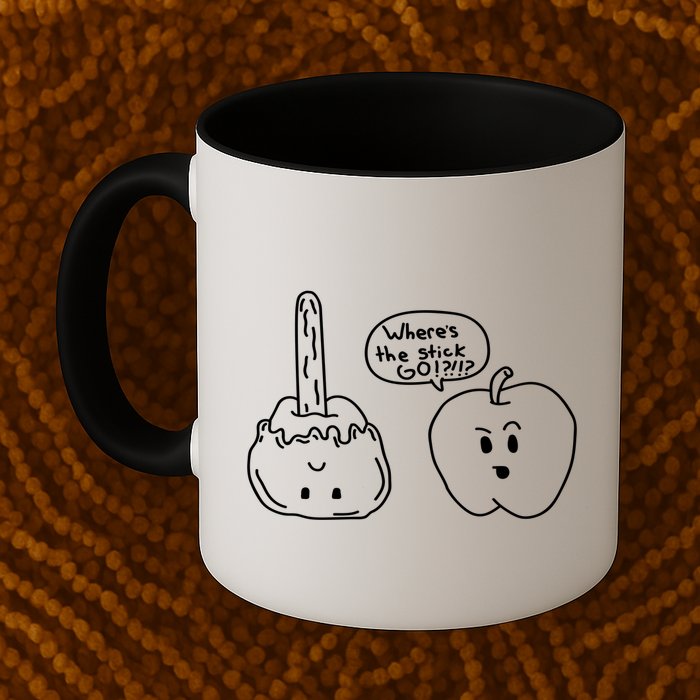 Wheres the Stick Go? Caramel Apple Mug