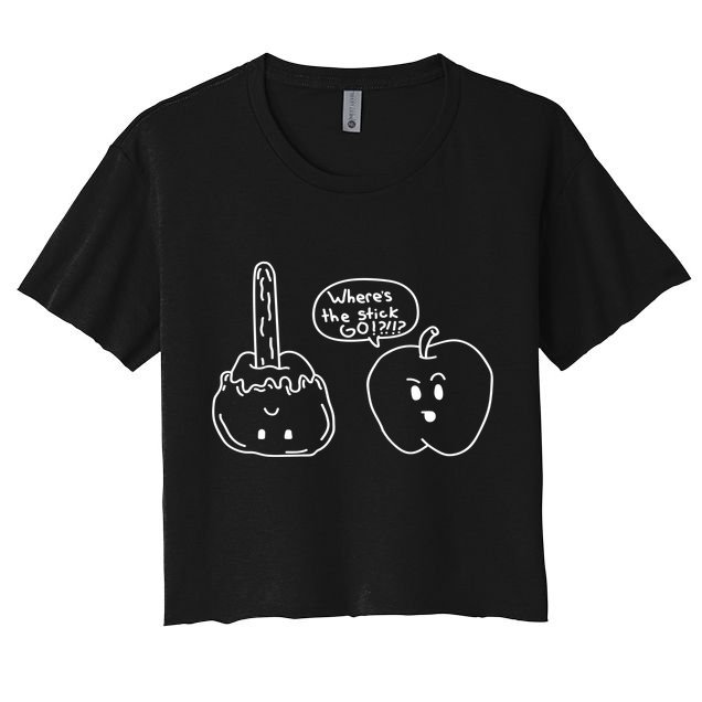 Wheres the Stick Go? Caramel Apple Crop Top