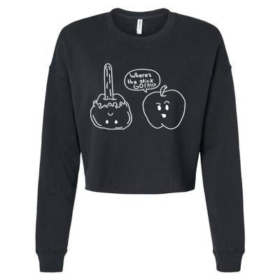 Wheres the Stick Go? Caramel Apple Cropped Pullover Crew