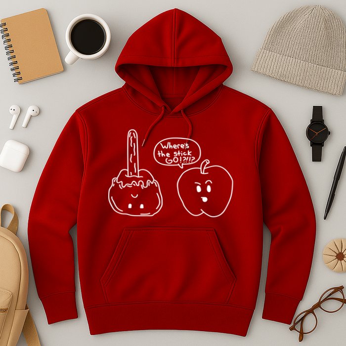 Wheres the Stick Go? Caramel Apple Hoodie