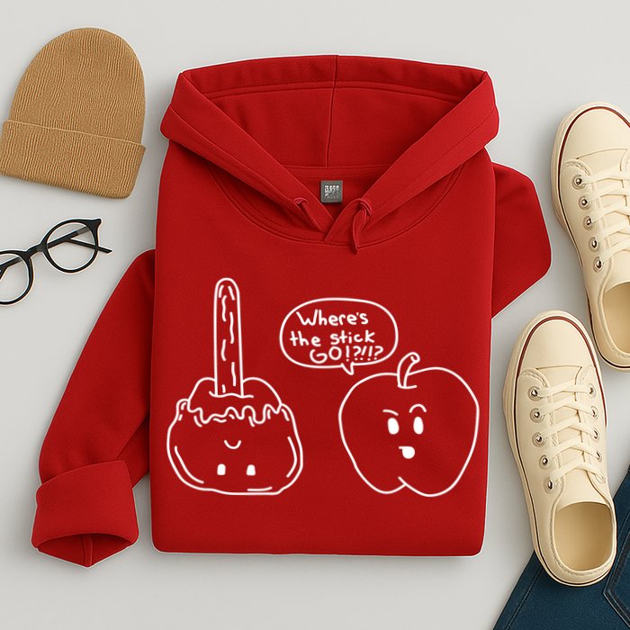 Wheres the Stick Go? Caramel Apple Hoodie