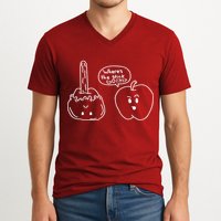 Wheres the Stick Go? Caramel Apple V-Neck T-Shirt