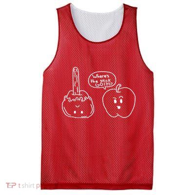 Wheres the Stick Go? Caramel Apple Mesh Reversible Basketball Jersey Tank