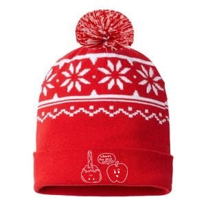 Wheres the Stick Go? Caramel Apple USA-Made Snowflake Beanie