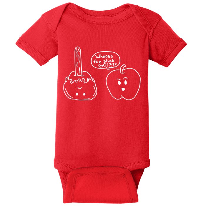 Wheres the Stick Go? Caramel Apple Baby Bodysuit