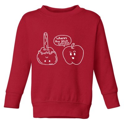Wheres the Stick Go? Caramel Apple Toddler Sweatshirt