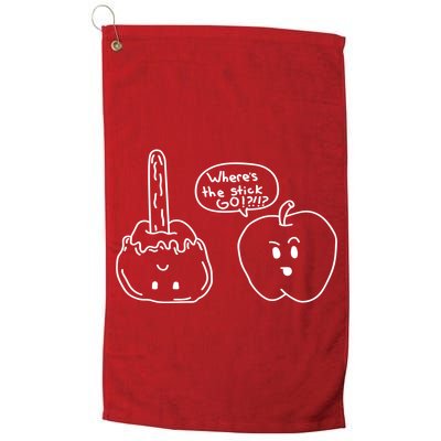Wheres the Stick Go? Caramel Apple Golf Towel